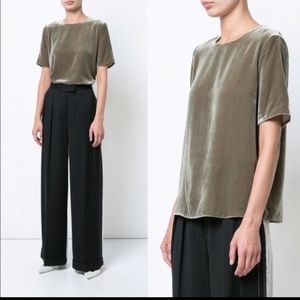 Vince green velvet shirt